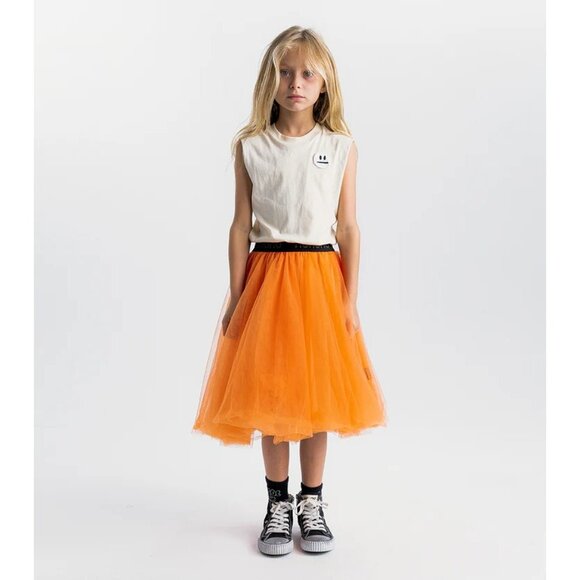 Nununu Smirks Tulle Dress in Natural Orange Sun - Picture 3 of 5